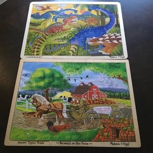 Melissa and Doug wooden puzzles